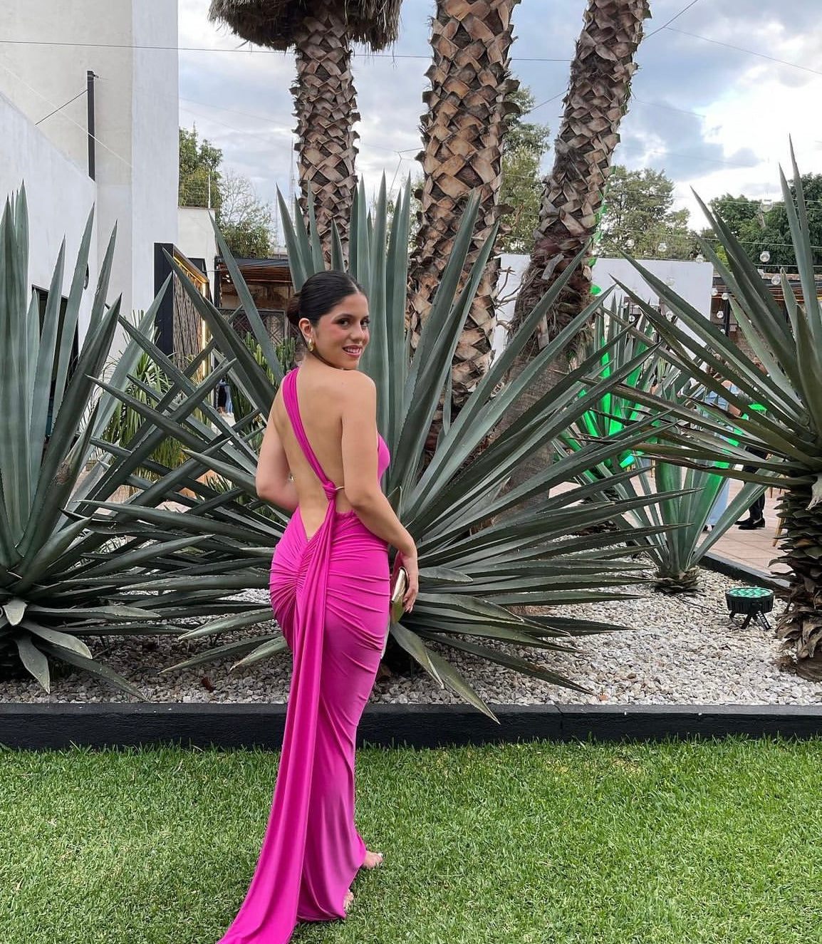 Vestido rosa backless