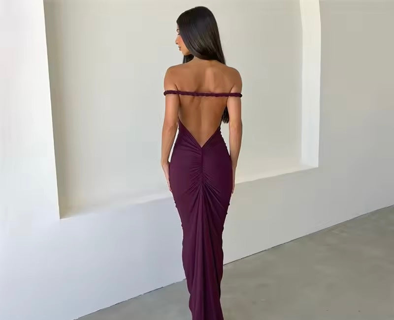 Vestido trenza uva